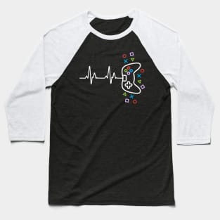 Gamer Heart Beat Video Game Lover Baseball T-Shirt